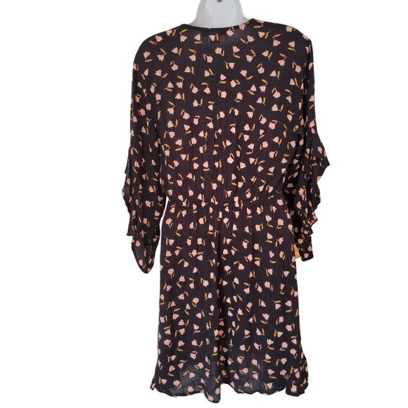 Billabong M LOVE LIGHT Golden Hour Floral Print Mini Dress Ruffled Flounce Sleev - Picture 4 of 8